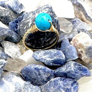 NATURAL TURQUOISE GOLD RING